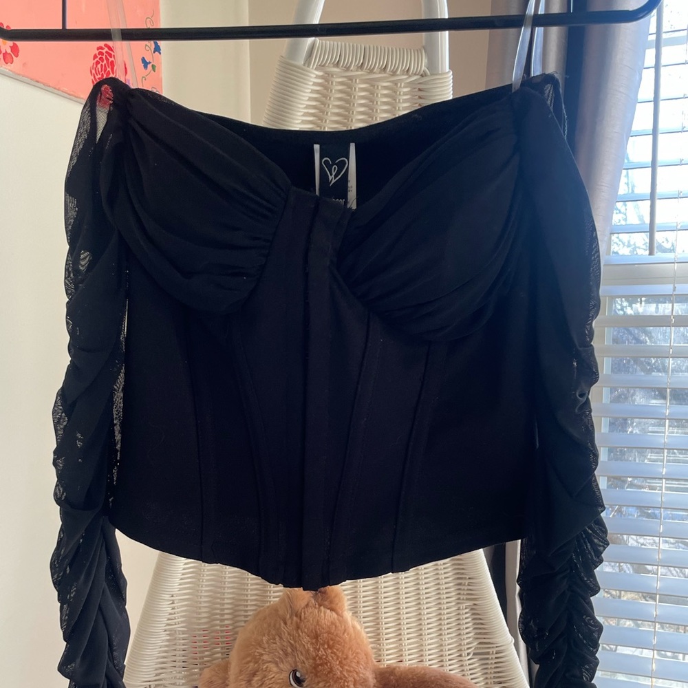 Windsor corset style off the shoulder blouse